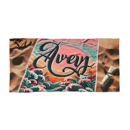 Personalized Beach Towel - Custom Name Towels for Summer, Gifts for Beach Lovers, Poolside Essentials, Relaxation, Vacation Must-Haves